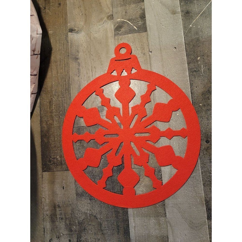 Felt Snowflake red ornament xmas decor